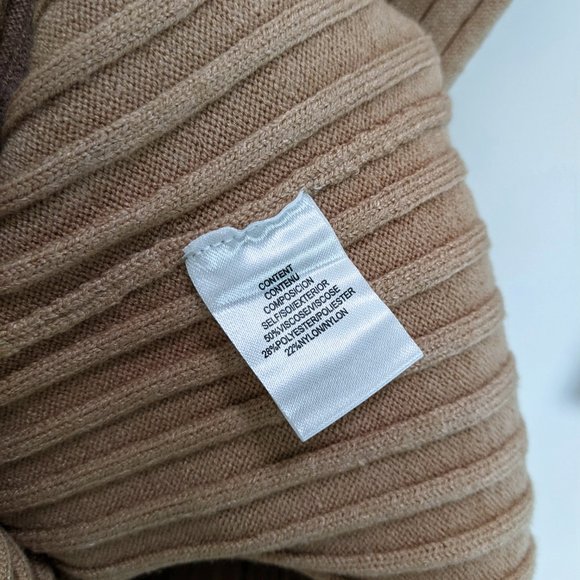 WAYF Size XS Womens BFF Hollie Long Sleeve Side Slit Sweater Dress in Camel - Picture 13 of 13